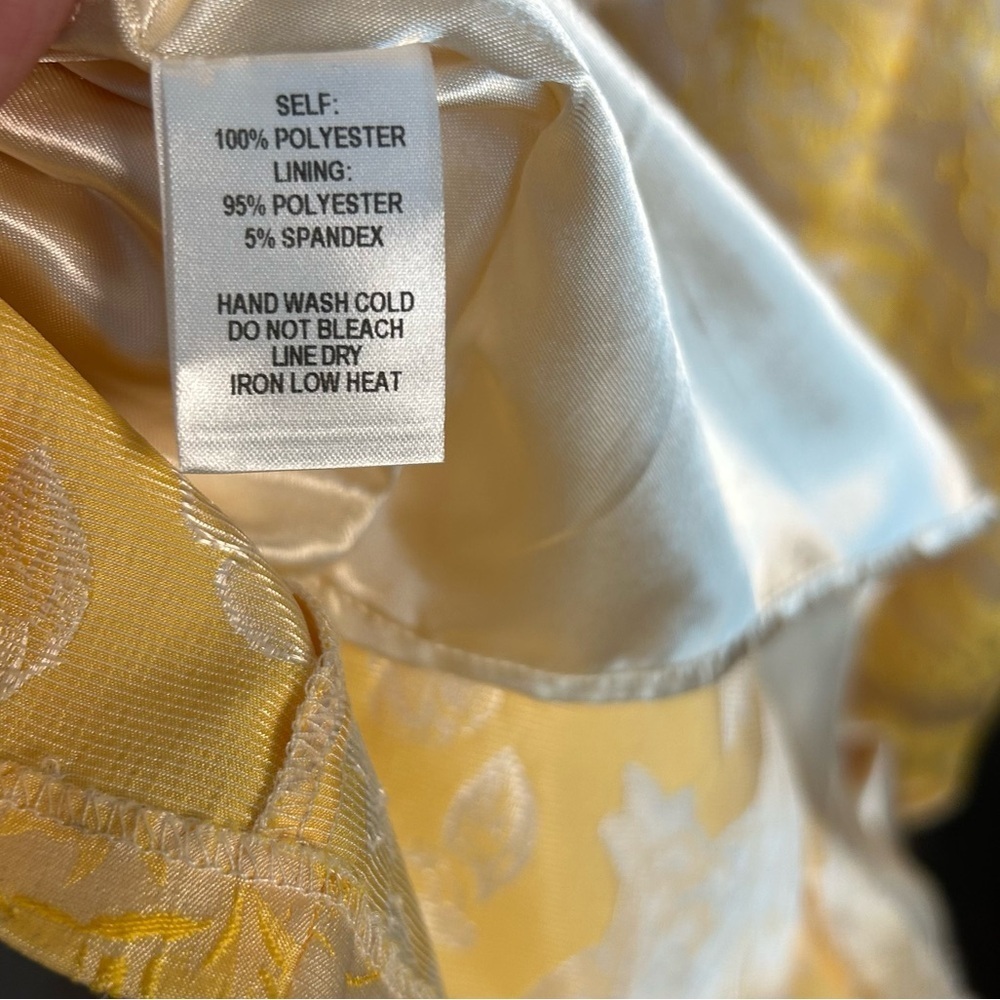 Lulus Bright Blooms Champagne Yellow Floral Jacquard Maxi Dress💛 Small - Picture 10 of 12